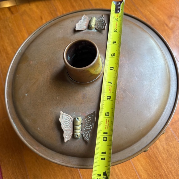 Mid Century Metal Korean Hot Pot Table Top Chafing Dish Handles Lid Butterflies. - Picture 12 of 13